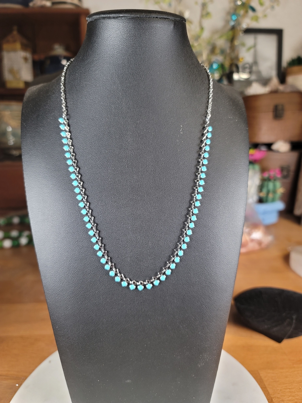 paparazzi Turquoise Enamel Chain Necklace